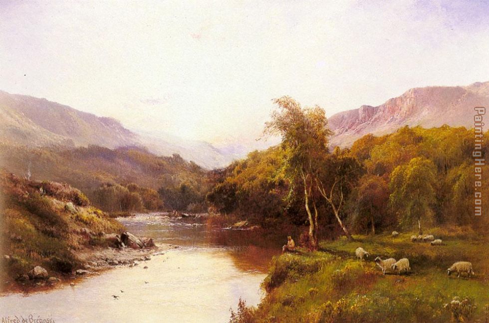 The Golden Valley painting - Alfred de Breanski The Golden Valley art painting